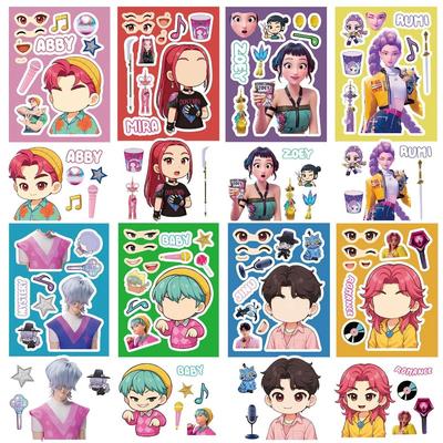 C 8/16ks KPop Nálepky Lovci démonů - Dekorativní obtisky na pouzdra na telefony, notebooky a diáře dárek k narozeninám pro dítě