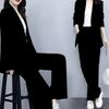 Dámské sako Kalhoty Set Formální Kancelářský kalhotový oblek Tenký Cardigan Temperament Dámská bunda na dojíždění Kalhoty Set Business Set