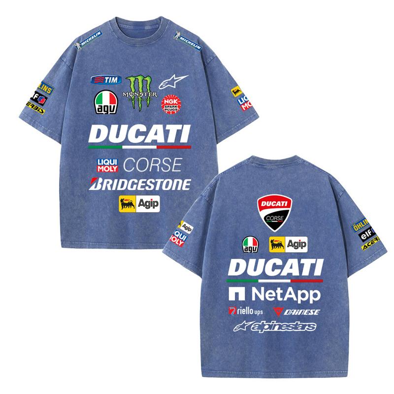 2026 Letní závodní oblek Ducati F1 Tým Red Bull Verstappen Uniforma Krátký rukáv Vintage praná trička Kulatý výstřih Trička