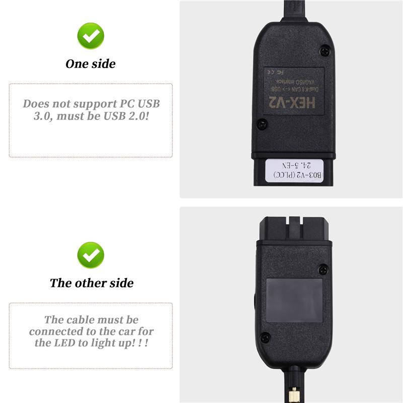 ABHX- HEX-V2 VCDS 24.5 ATMEGA162 5054 USB 2.0 Schnittstelle Für VW Skoda Seat 1996-2017 Englische Version
