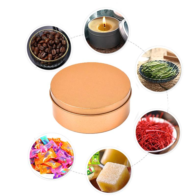 Round Tinplate Boxes Metal Storage Containers Smooth Surface Fine Workmanship Decorative Practical Party Favor Gift Boxes