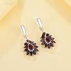 S925 Silver Unique Shape Design with Natural Garnet Gems Drop Earrings for Women Fine Jewelry Anniversaries & Banquets Wear