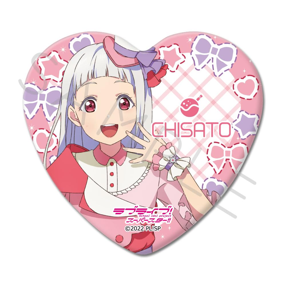 SYNC INNOVATION WC 3rd Edition Can Badge H52 x W57mm Tinplate  Love Live! Superstar!!  [Arashi Chisato] Heart-Shaped SYNC-LLSP3HKB-WC