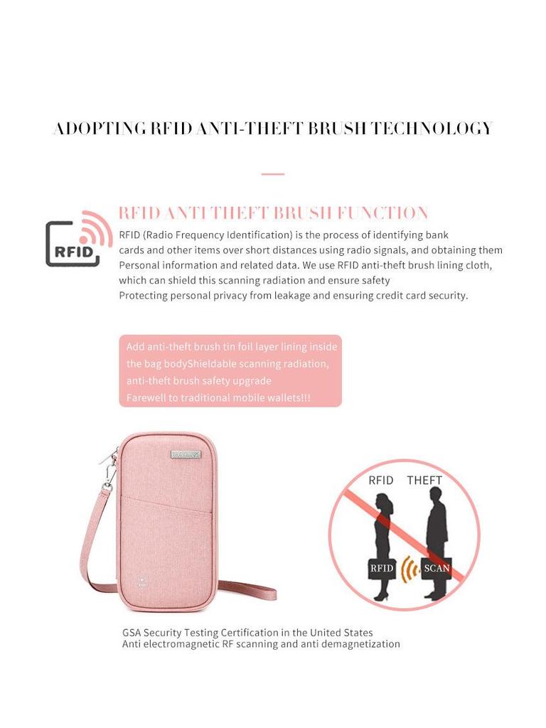 RFID-blokkerende nek paspoorthouder - Waterdichte reisportemonnee voor mannen en vrouwen