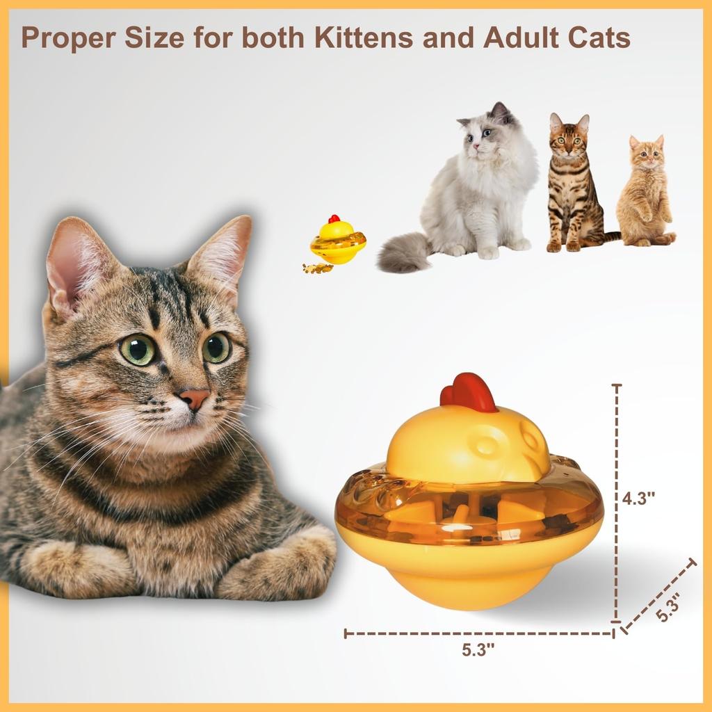 Washable Cat Treat Toy with Adjustable Dispensing Mouth Interactvie Slow Feeder Pet Ball Toy