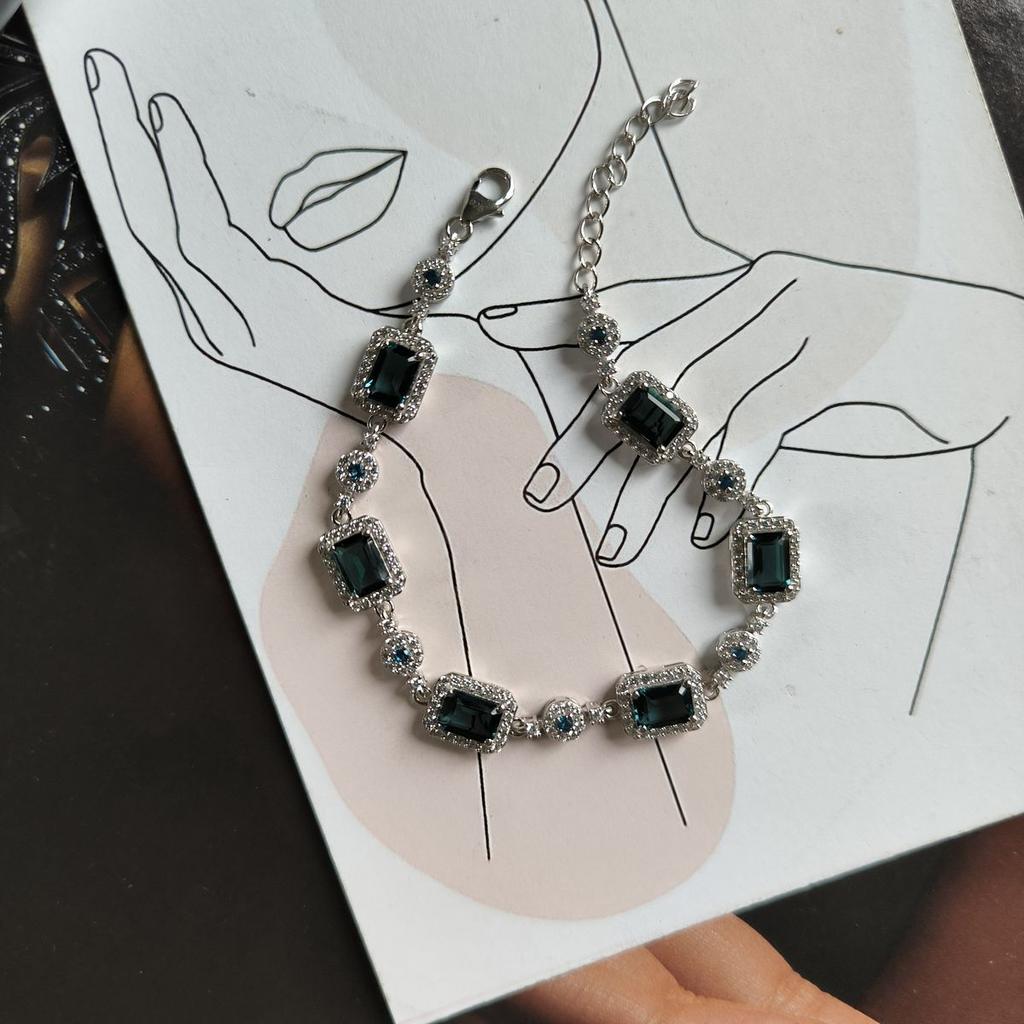 Silberarmband mit London Blue Topas, Gewicht des Artikels 10,88 g (2190776)