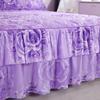 1piece Sheets for Bed Thick Warm Elastic Fitted Queen Mattress Pad Bedspread Bed Skirt Wedding Bedskirt No Pillowcase