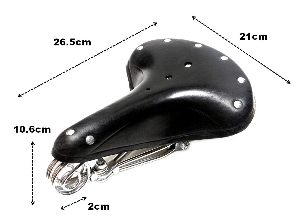 Saddle Showa Retro Practical Bicycle Vintage Reproduction Saddle Dust Cover Included (Black)