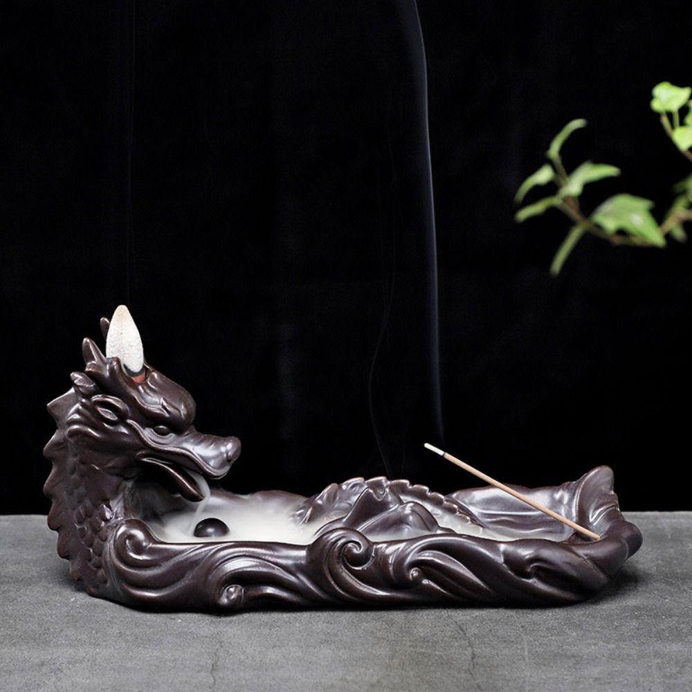 Handicrafts Dragon Incense Seat Dragon Design Exquisite Backflow Incense Holder Attractive Lifelike Vertical Aromatherapy Stove
