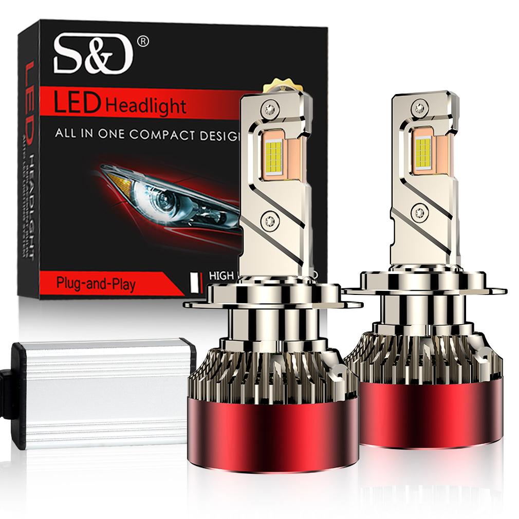 2 Stück H7 H4 LED-Scheinwerferlampen 6500K H1 H8 H11 LED 9005 HB3 9006 HB4 Auto Lampe 120W 60000LM 9012 Hir2 Hohe Leistung Canbus 30SMD CSP Chips Scheinwerfer