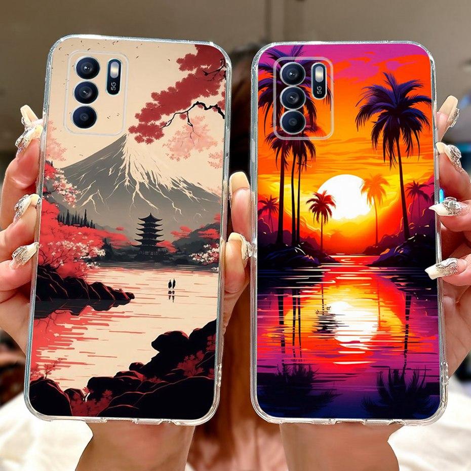 Modische Malerei Hülle Für OPPO Reno6 Z CPH2237 Weiche Silikon TPU Handyhüllen Für Oppo Reno 6Z 5G Rückseiten Stoßfänger
