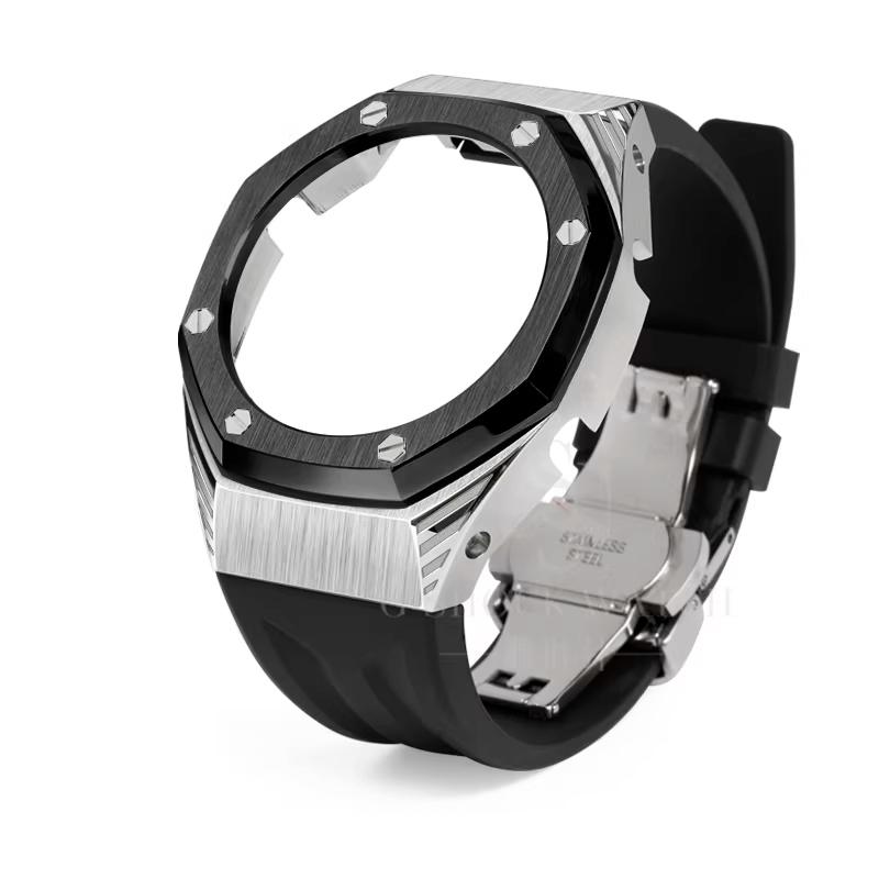

GA-2100/2110B2100/ Для Casio Дуб Фермерський Модифіковані GM2100 Серія Сталевий Корпус Фторгумовий Ремінець Аксесуари GM-2100 GBM-2100