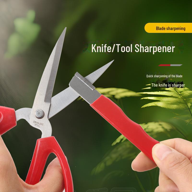 Portable Outdoor Knife & Scissors Sharpener: Dual-Purpose Whetstone & Garden Scraper for Quick Sharpening