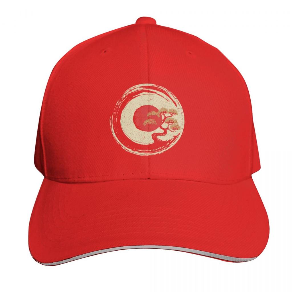 Bonsai Tree In Japanese Zen Buddhist Enso Circle Baseball Cap Hat Baseball Cap Tea Hat Womens Golf Clothing Unisexs
