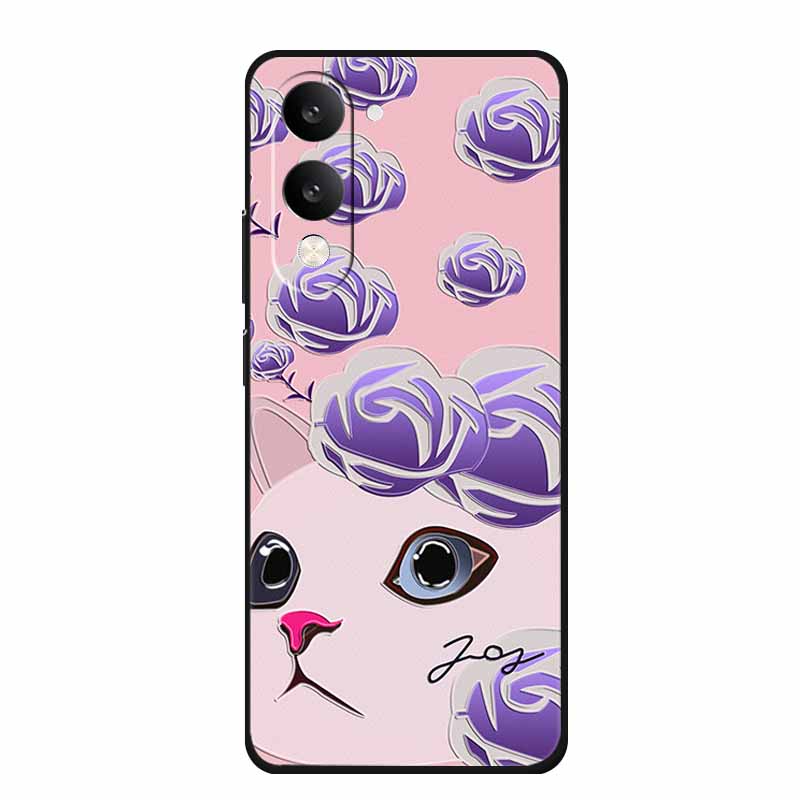 3D Emboss Case For Vivo iQOO Z10 Lite Phone Case Coque Flowers Silicone Soft Back Cover For Vivo Y29S Y29T Y19s GT 5G Case Funda