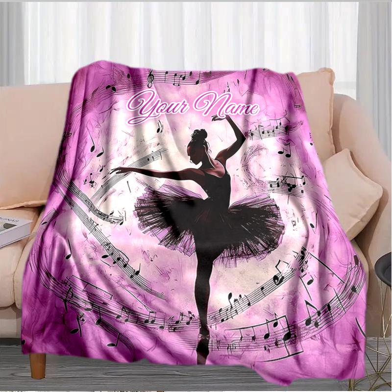 1PC Custom Name Dance Harmony Flannel blankets Patterns Throw Blanket All-Season Soft Gift for Couch, Bed, Camping gifts