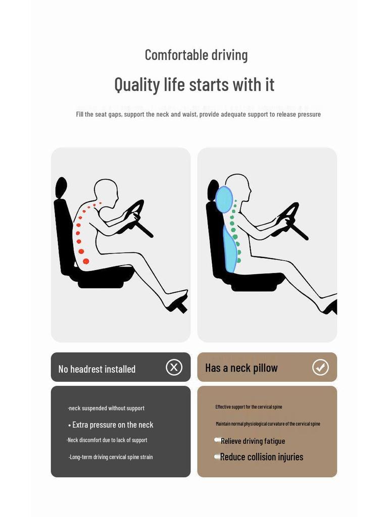 AITO M5/M7/M9 Leather Breathable Neck Support Pillow - Comfortable, Skin-Friendly, Fatigue-Relief Headrest