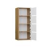 Komoda Alma Dąb Artisan Front Biel Szafka 4 Drzwi 4 Półki 50X119X40Cm