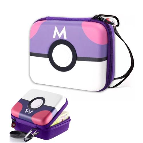 Trading Card Case, Card Storage Box, Game Storage Case, Compatible with Various Card Games (Purple, B)