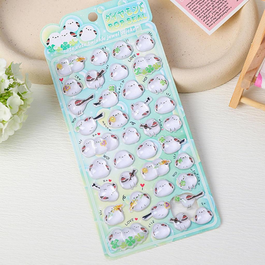 3D Bird Pattern Cute Self-adhesive Stickers Vivid Decorative Decals Waterproof DIY Art Stickers Fashion Decor for Journal Phone