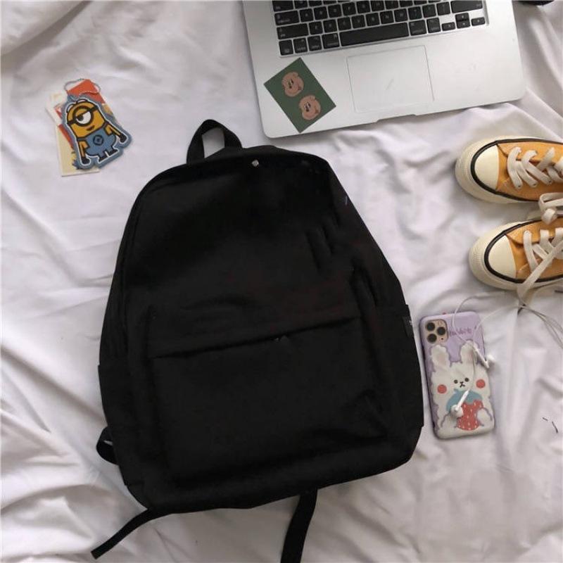 

Минималистичный рюкзак из парусины: Универсальный однотонный цвет для мужчин и женщин, идеально подходит для старшеклассников и учеников средней школы