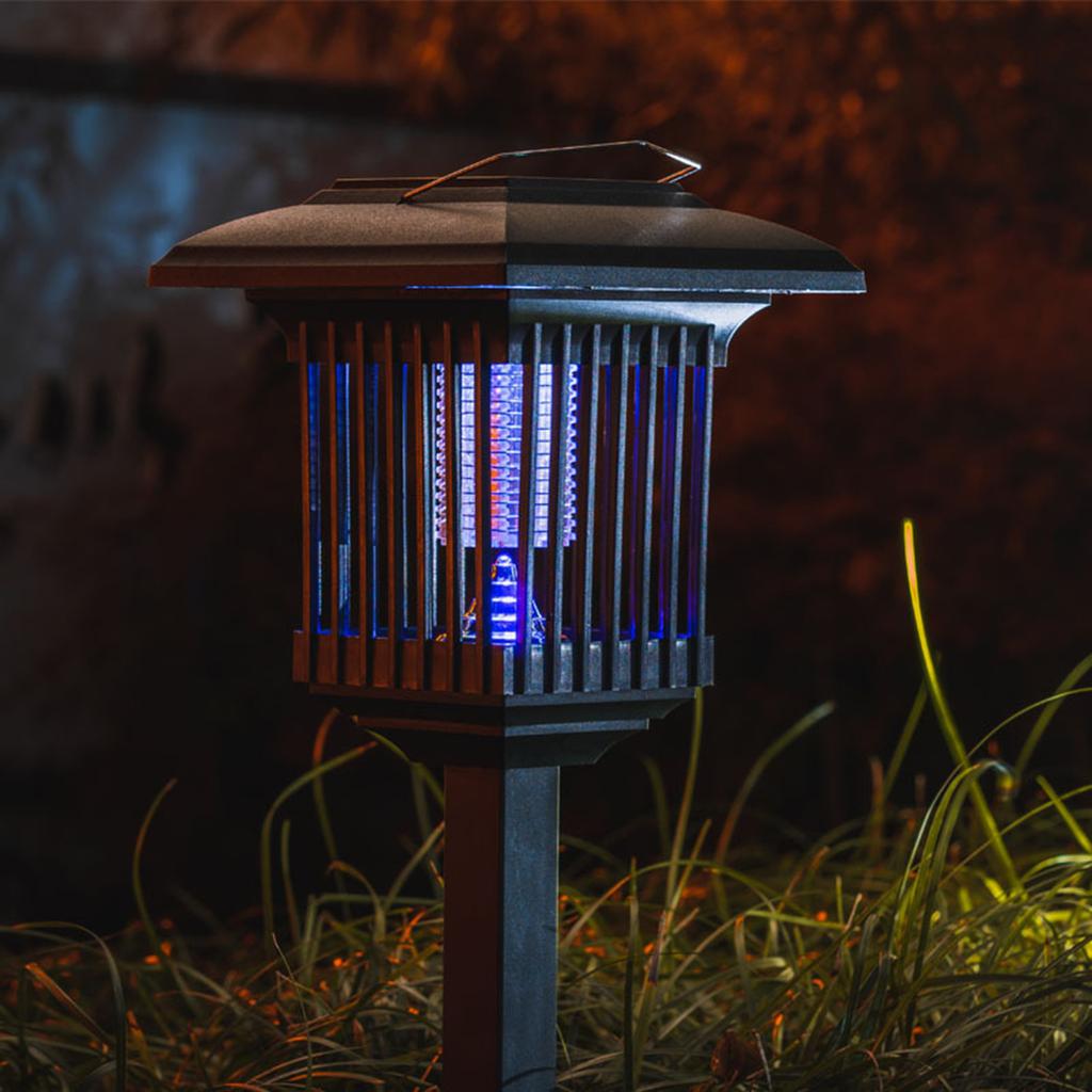 Solar Mosquito Killing Lamp Lawn Lamp Bug Zapper Utomhus insekt Fly Zapper Electric Shock Mosquito