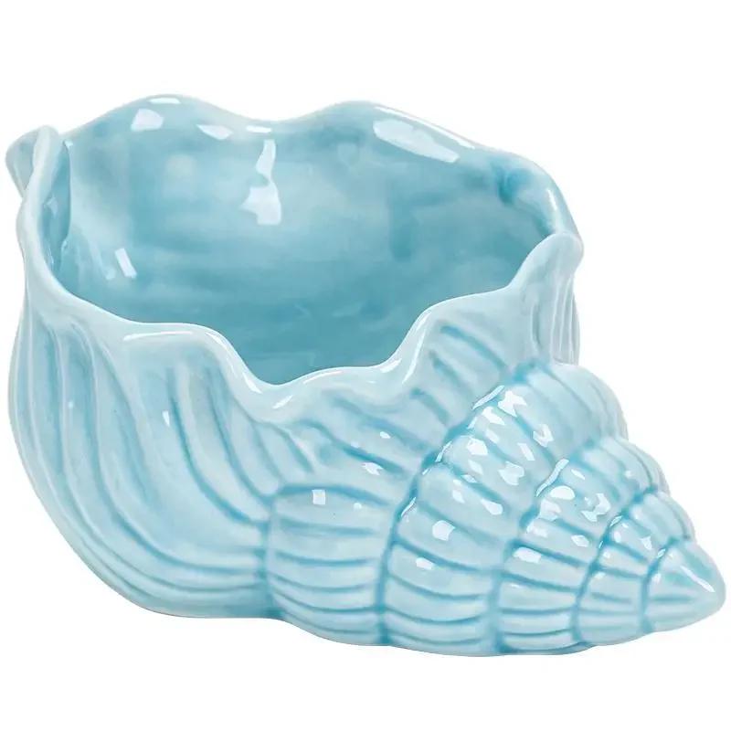 Personality Trend Ashtray Ceramic Ashtray Creative Simplicity Household Living Room Fly-proof Ash Large Conch Storage Decoration