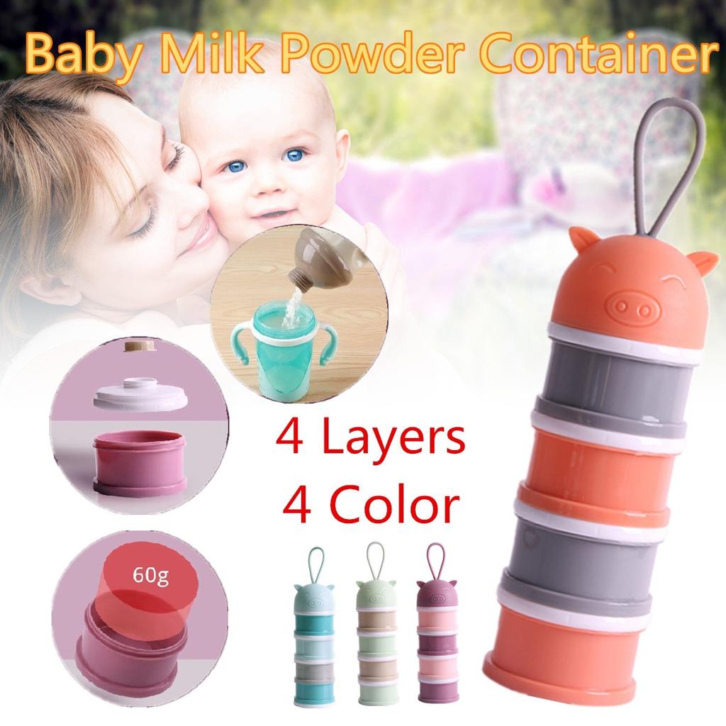 Baby Milk Powder Formula Dispenser Feeding Storage Container Double
