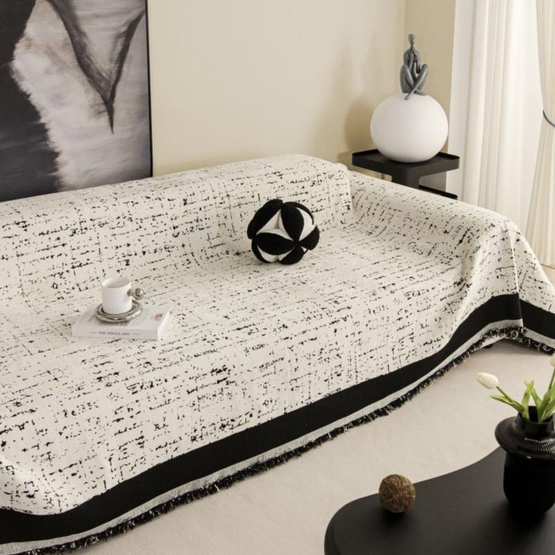 Black White Sofa Cushion Cover Sofa Cover Chenille Universal Sofa Towel Couch Cover Pet Mat Living Room Sofa Dust Proof