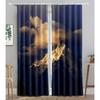Shangri-la Snowy Mountain Landscape Blackout Window Panel Curtain designed for Living Room Space Bedroom Bathroom Kicthen Door Cupboard Decor Hooks