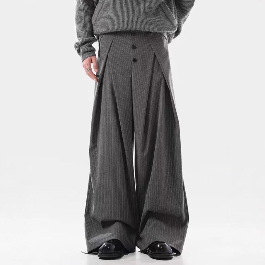 American Retro Pleated Wide-Leg Trousers for Men & Women - Old Money Style Casual Suit Pants