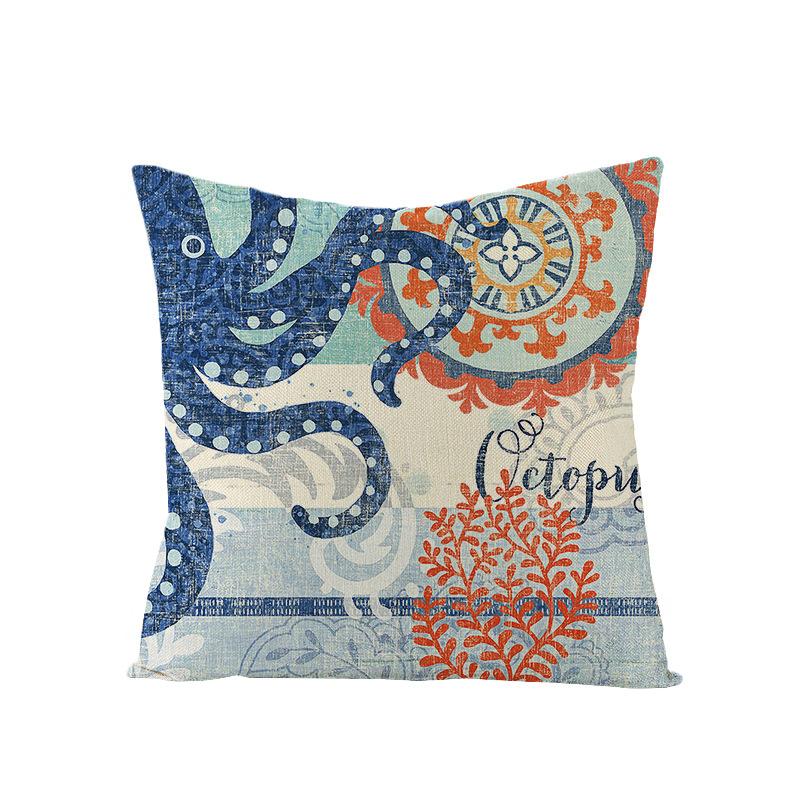 Home Marine Life Polyester Printed Pillow Case Combination Car Pillow Cushion Cover