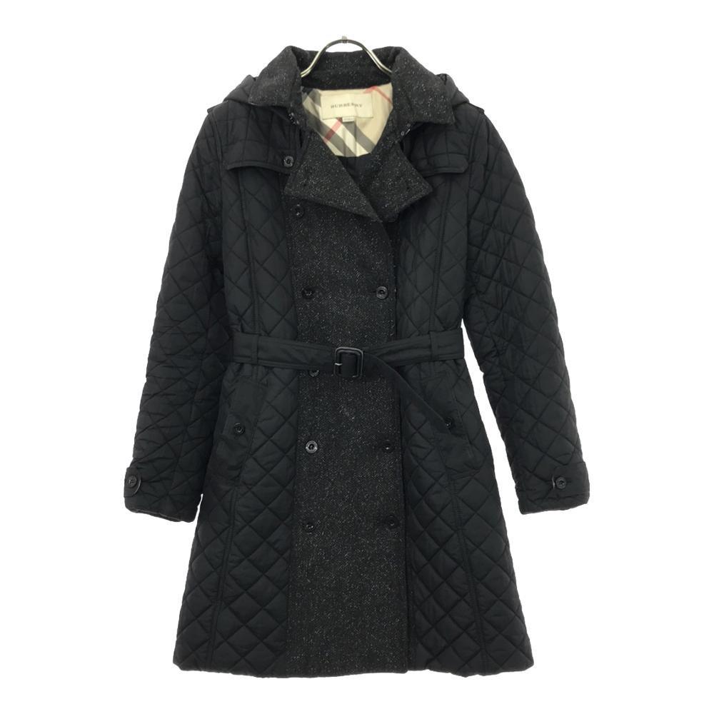 BURBERRY Herringbone quilting trench coat 14Y black Kid's Used