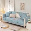 Baumwoll-Sofabezug Rutschfest Staubdicht Wohnzimmer Karomuster Sofa Liegesessel Rückenlehne Möbel Vollabdeckung Waschbar Ohne Ausbleichen für Zuhause