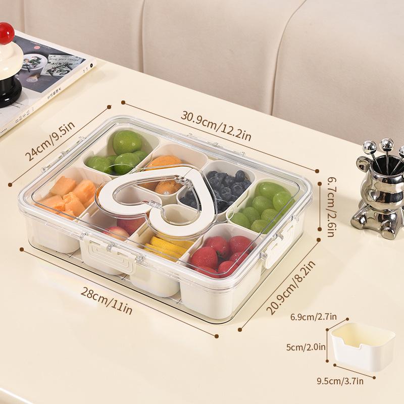Airtight 8-Compartment Seasoning Box with Lid for Kitchen and Refrigerator Storage