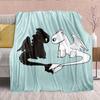 Black Dragon Plush Blanket Flannel Dark Mythical Dragon Design Warm Cozy Soft Throw Decor -QJY