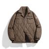 Padded-on Men's Winter Thin Casual Loose Padded Shirt Versatile Retro Rhombus Quilted Small Padded Jacket Top