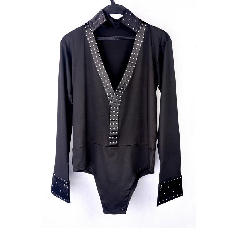 

XISAA Мужская рубашка с длинным рукавом для латиноамериканских танцев XXXL