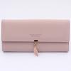 Women Long Wallet Korean PU Leather Leaf Pendant Tri-fold Bag Multi Function Clutch Large Capacity