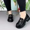 Spring and autumn British style thick-soled heightened new soft-soled single shoes and small leather shoes