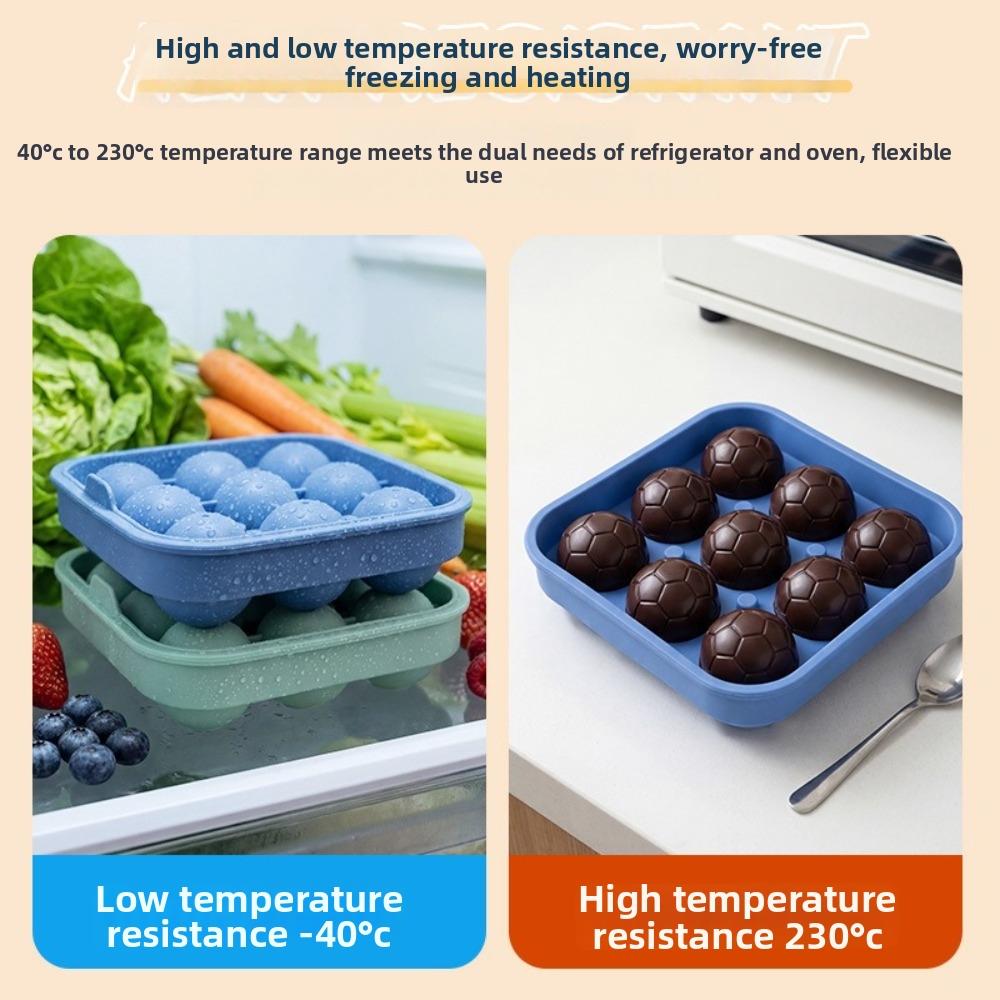 Non-stick Ice Ball Mold Silicone Football Ice Cubes Mold Multi-functional Ice Block Mold Bar