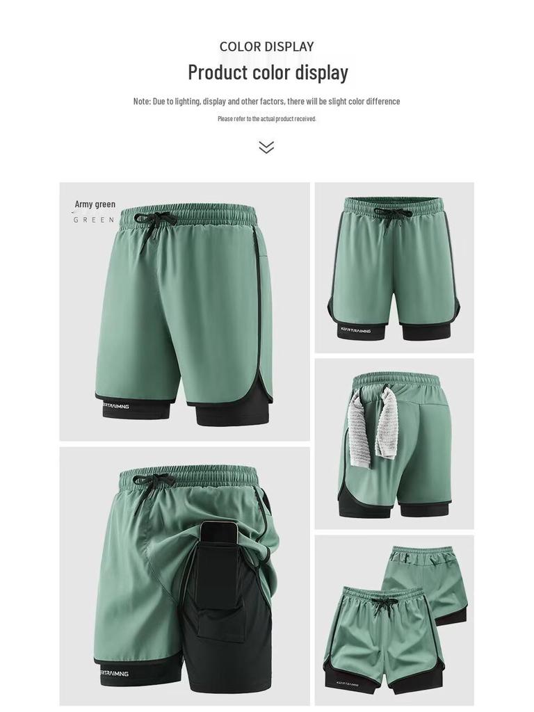 Pantaloncini Sportivi Unisex a Doppio Strato Anti-Esposizione per Corsa e Escursionismo