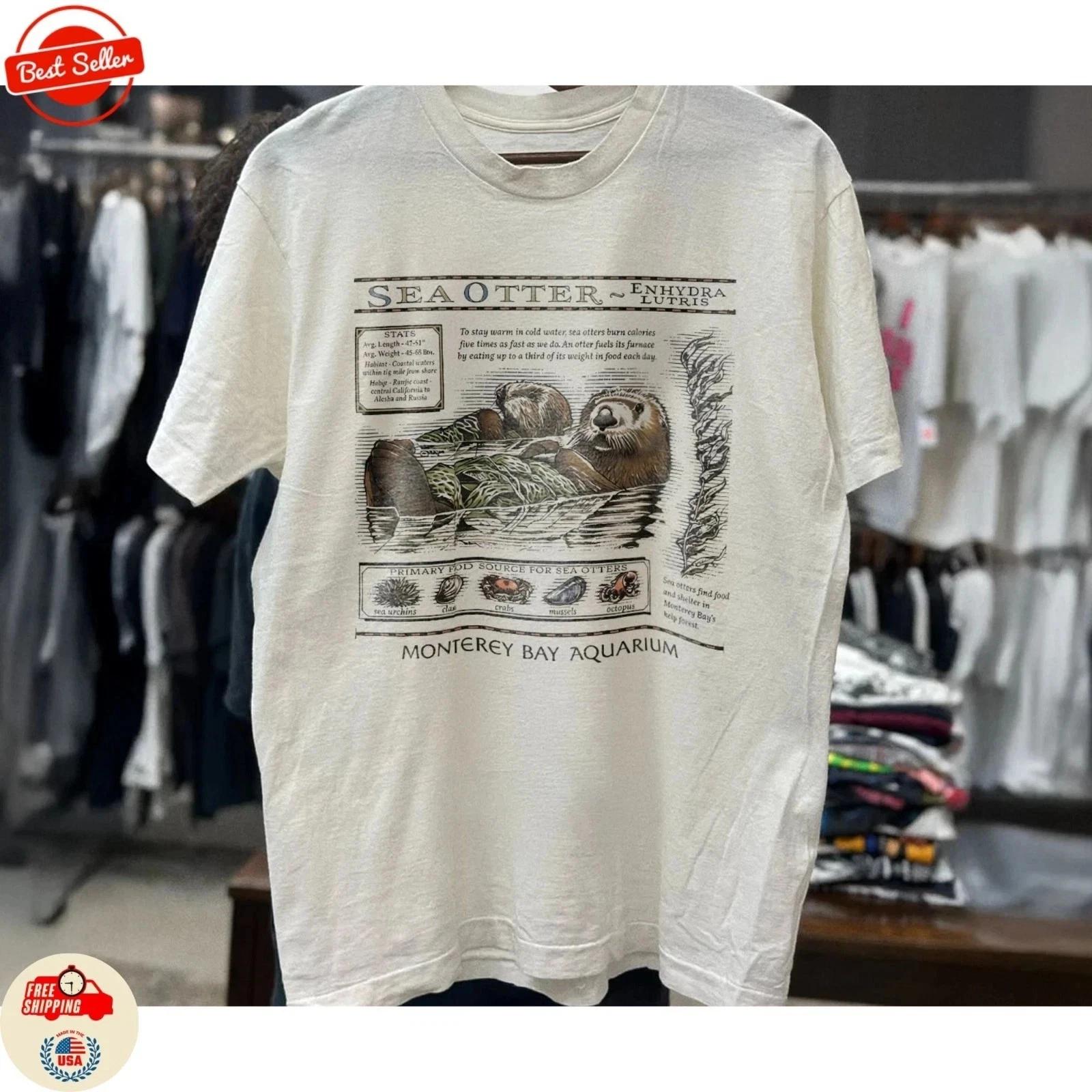 Vintage Sea Otters Monterey Bay Aquarium TShirt - Multicolors, Size S-5XL XL