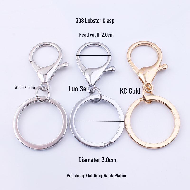Zinc Alloy Lobster Clasp Hook Set: 3-Piece DIY Keyring & Jewelry Accessories