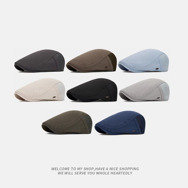 Cappello estivo da uomo in rete traspirante parasole berretto visiera berretto da giornalaio ad asciugatura rapida stile britannico