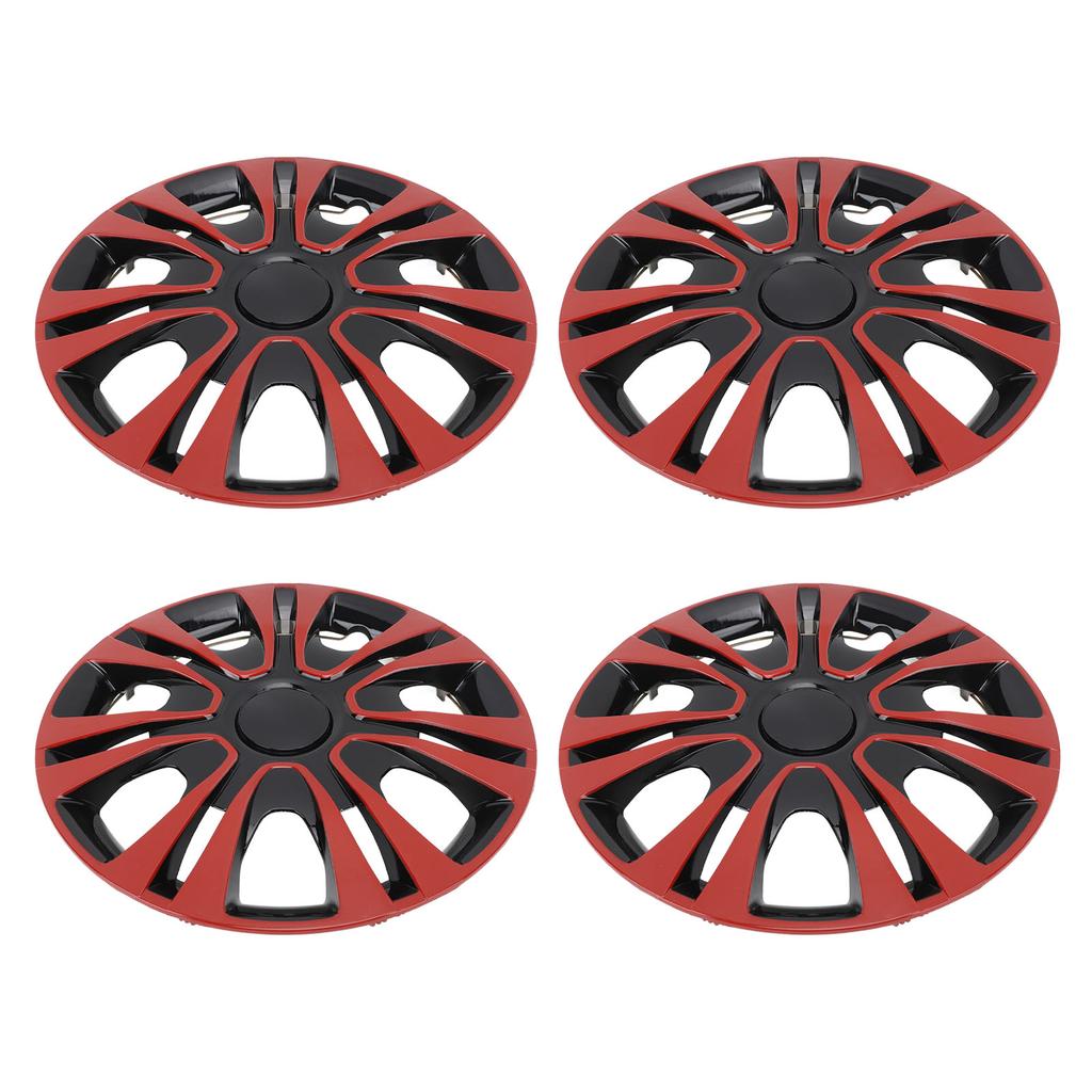 4Pcs Wheels Rim Cover 13 Inch Black Red Stylish Durable Protective Hubcap Wheel Covers For Most