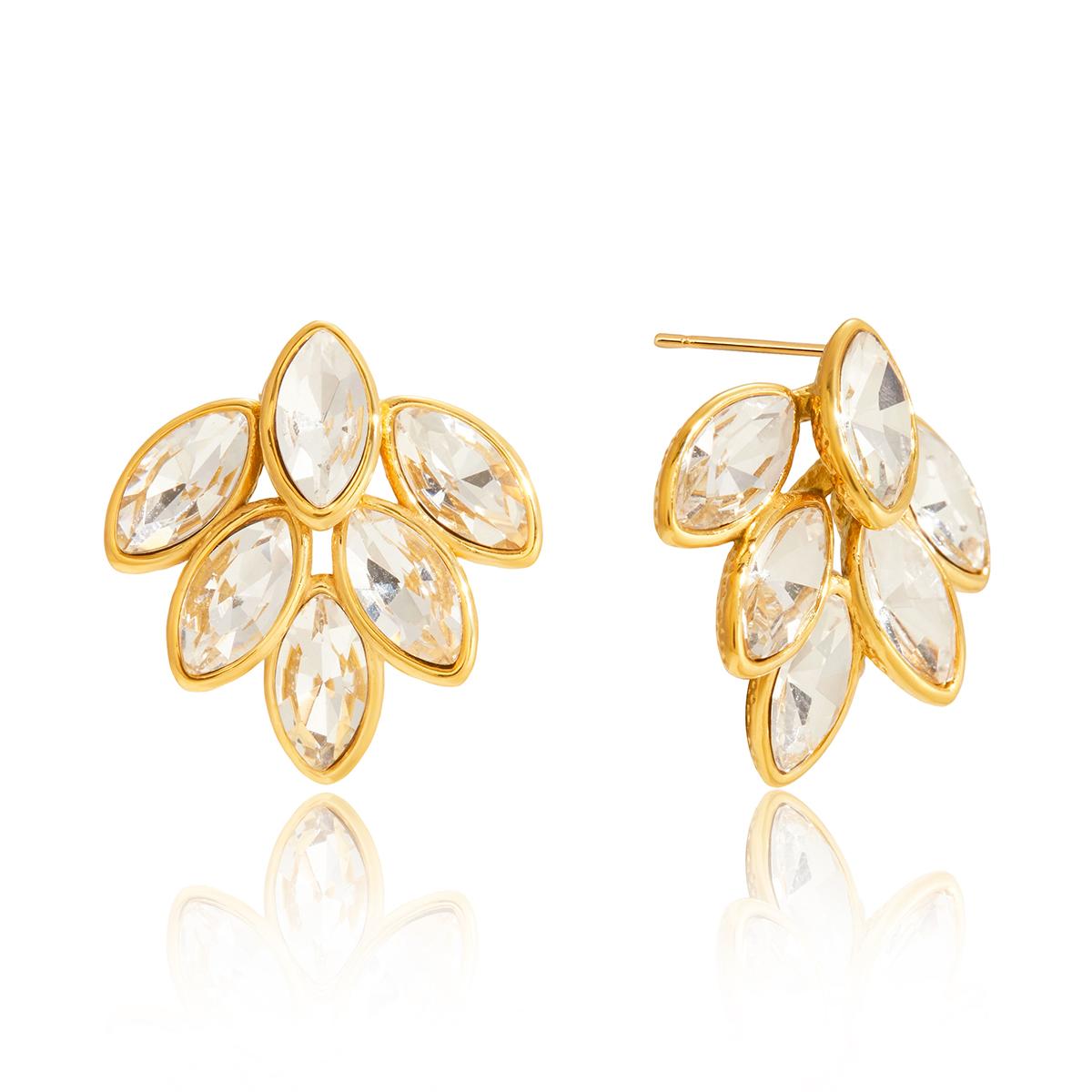 

Yori Stainless Steel Leaf Dangle Earrings For Women Temperament Popular Waterproof Pvd Plated Jewelry Gift золотистый