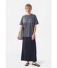 Jaa [Jaah] Elastic Waist Long Skirt Navy