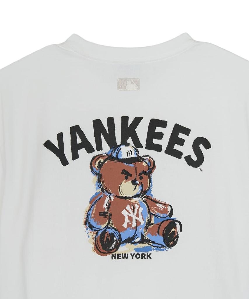 Emelbi Mega Bear Back Graphic Oversized Short Sleeve T-Shirt Ny (White)