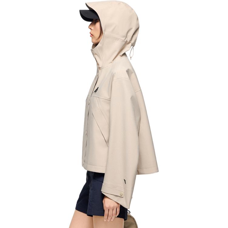 Anta Comfortable Casual Minimalist Hooded Letter Print Jacket Women Jacket Nude-Khaki 962437603-6